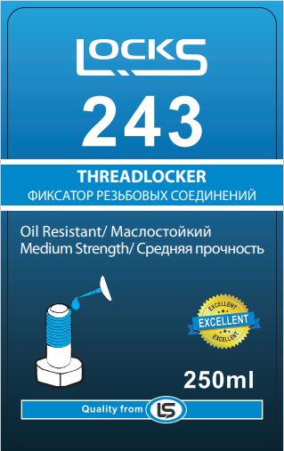 Резьбовой фиксатор средней прочности, 243 250ML (LockS)